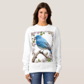 Cartoon des Bergvogels mit Syringa Sweatshirt (Vorne ganz)