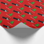 Cartoon des Boston-Terrier-Weihnachten2 Geschenkpapier (Ecke)