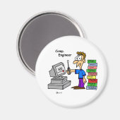 Cartoon des Computeringenieurs Magnet (Vorderseite/Rückseite)