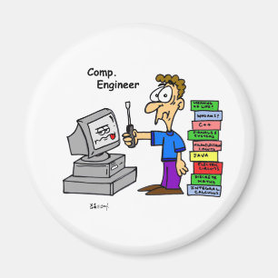 Cartoon des Computeringenieurs Magnet