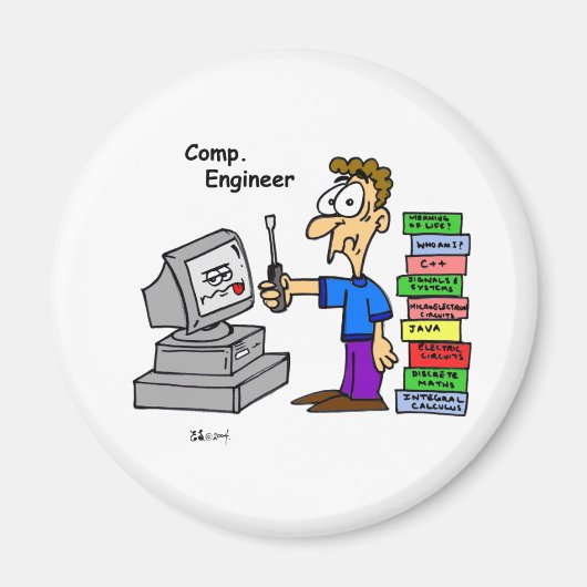 Cartoon des Computeringenieurs Magnet (Vorne)