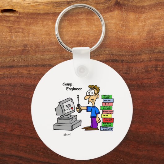 Cartoon des Computeringenieurs Schlüsselanhänger (Vorderseite)