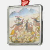 Cartoon des darstellenden Regens der Männer des Silbernes Ornament (Links)