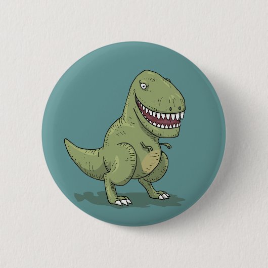 Cartoon des Dinosaurier-T Rex Button (Vorderseite)