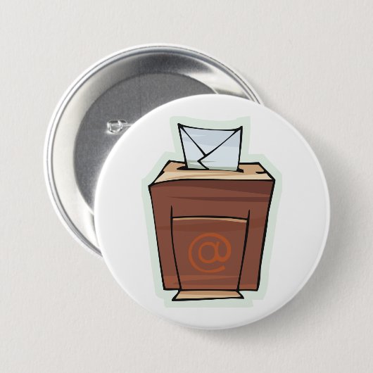 Cartoon des E-Mail-Postfachs Button (Vorne & Hinten)