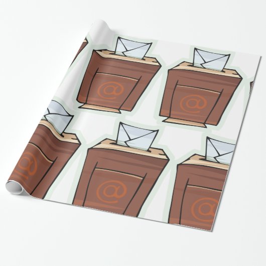 Cartoon des E-Mail-Postfachs Geschenkpapier (Ungerollt)