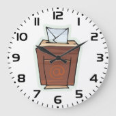 Cartoon des E-Mail-Postfachs Große Wanduhr (Vorderseite)