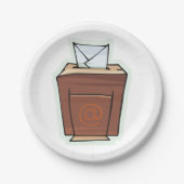 Cartoon des E-Mail-Postfachs Pappteller (Vorderseite)