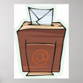 Cartoon des E-Mail-Postfachs Poster (Vorne)