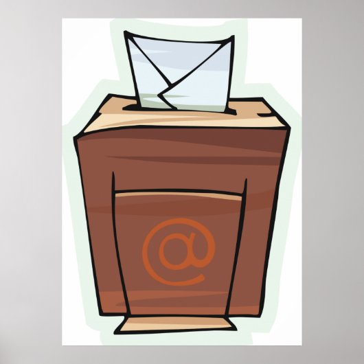 Cartoon des E-Mail-Postfachs Poster (Vorne)