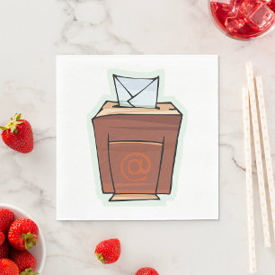 Cartoon des E-Mail-Postfachs Serviette