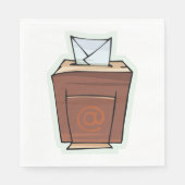 Cartoon des E-Mail-Postfachs Serviette (Vorderseite)