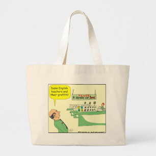 Cartoon des englischen Lehrer-278 in der Farbe Jumbo Stoffbeutel