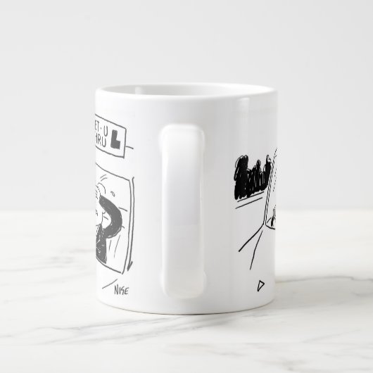 Cartoon des Fahrlehrers oder des Prüfers Jumbo-Tasse (Rückseite)