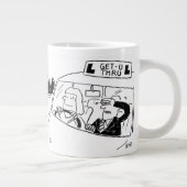 Cartoon des Fahrlehrers oder des Prüfers Jumbo-Tasse (Rechts)