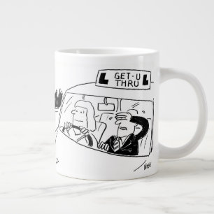 Cartoon des Fahrlehrers oder des Prüfers Jumbo-Tasse
