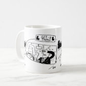 Cartoon des Fahrlehrers oder des Prüfers Kaffeetasse (Vorderseite Links)