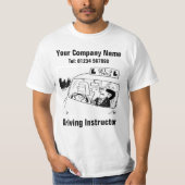 Cartoon des Fahrlehrers zum Personalisieren T-Shirt (Vorderseite)