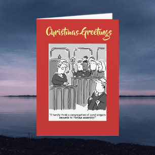 Cartoon des Gerichts mit QR-Code Weihnachten