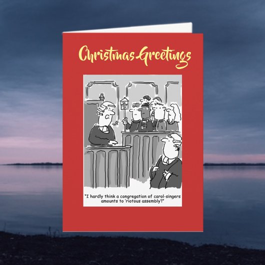 Cartoon des Gerichts mit QR-Code Weihnachten