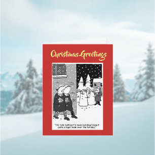 Cartoon des Gerichts mit QR-Code Weihnachten