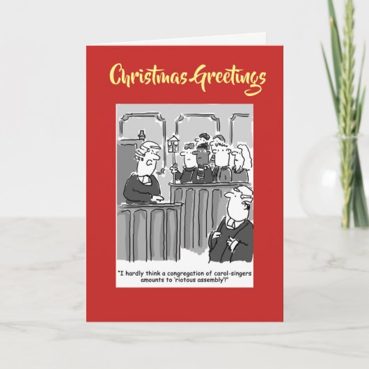 Cartoon des Gerichts mit QR-Code Weihnachten (Vorderseite)