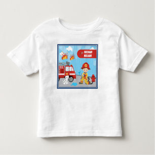 Cartoon des Kleinen Jungen Feuerwehrmann mit Vorna Kleinkind T-shirt