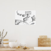 Cartoon des Klimawandels Poster (Küche)