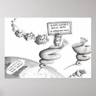 Cartoon des Klimawandels Poster