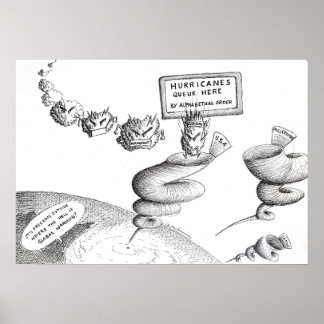 Cartoon des Klimawandels Poster