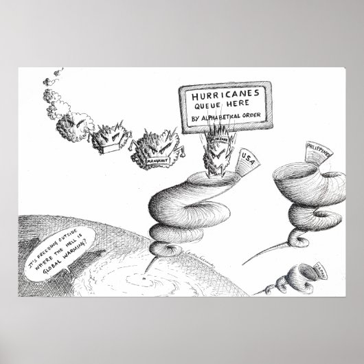 Cartoon des Klimawandels Poster (Vorne)