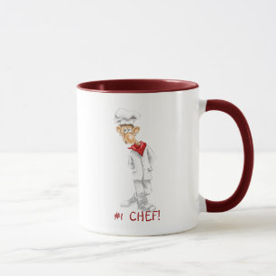 Cartoon des Koch mit lustigen Sprüchen Tasse