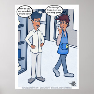 Cartoon des Kundenservice Poster