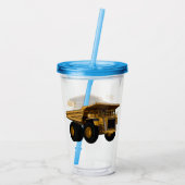 Cartoon des Lastkraftwagens Acryltrinkbecher (Rückseite)
