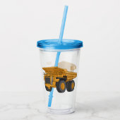 Cartoon des Lastkraftwagens Acryltrinkbecher (Rückseite)