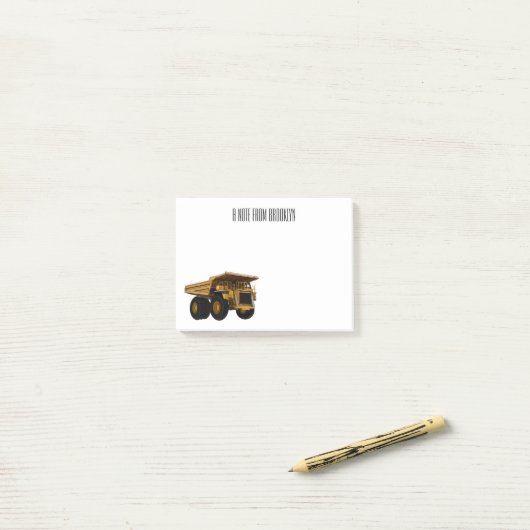 Cartoon des Lastkraftwagens Post-it Klebezettel (Auf Schreibtisch)