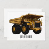 Cartoon des Lastkraftwagens Postkarte (Vorne/Hinten)
