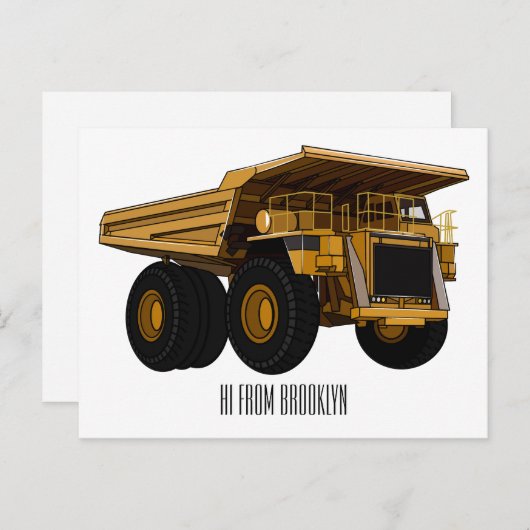 Cartoon des Lastkraftwagens Postkarte (Vorne/Hinten)