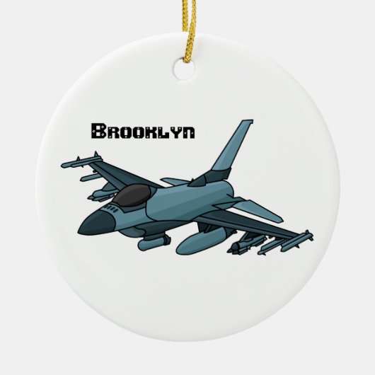 Cartoon des militärischen Kampfflugzeugs Flugzeug Keramik Ornament (Vorne)