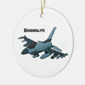 Cartoon des militärischen Kampfflugzeugs Flugzeug Keramik Ornament (Links)