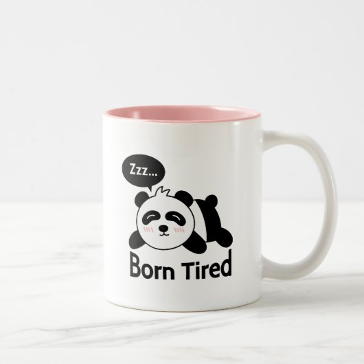 Cartoon des niedlichen Schlafenpandas Zweifarbige Tasse (Rechts)