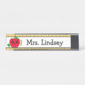 Cartoon des personalisierten Lehrers Apple and Rul Schreibtischnamensplakette (Vorderseite )