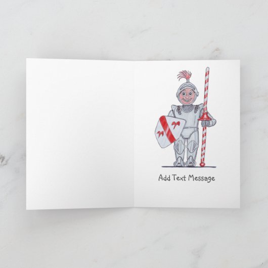 Cartoon des Ritters in der Rüstungskarte Karte (Innenseite)