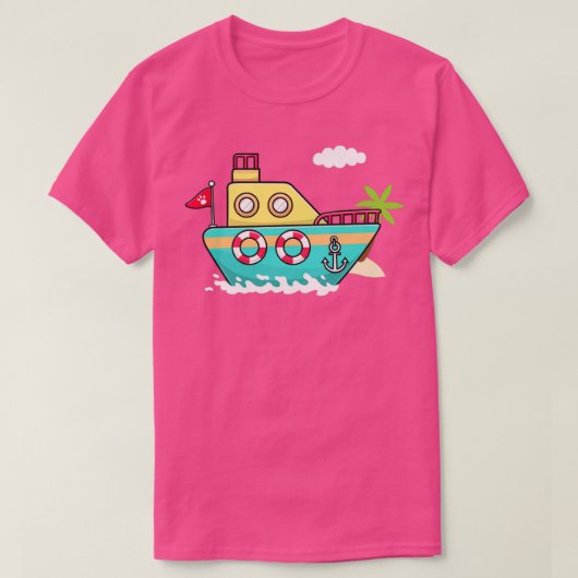 Cartoon des Schiffes T-Shirt (Design vorne)