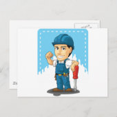 Cartoon des Technikers oder des Stellvertreters Postkarte (Vorne/Hinten)