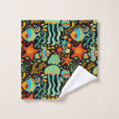 Cartoon des Wasserlebens Badhandtuch Set (Waschlappen)