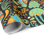 Cartoon des Wasserlebens Geschenkpapier (Rolleneckpunkt)