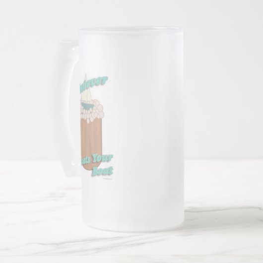 Cartoon-Design des Bootes Root Beer Mattglas Bierglas (Vorderseite Links)