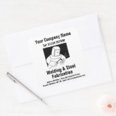 Cartoon-Design für Schweißarbeiten und Fabrikation Quadratischer Aufkleber (Umschlag)