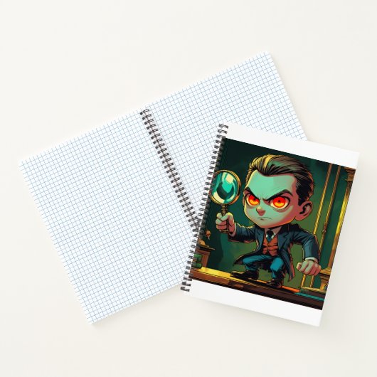 Cartoon Detective Themed Notebook Notizblock (Innenseite)
